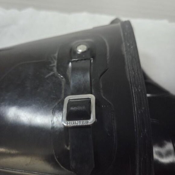 Hunter Boots Youth Size 4 Black Original Kids Gloss Rain Wellington Rubber - Picture 7 of 11